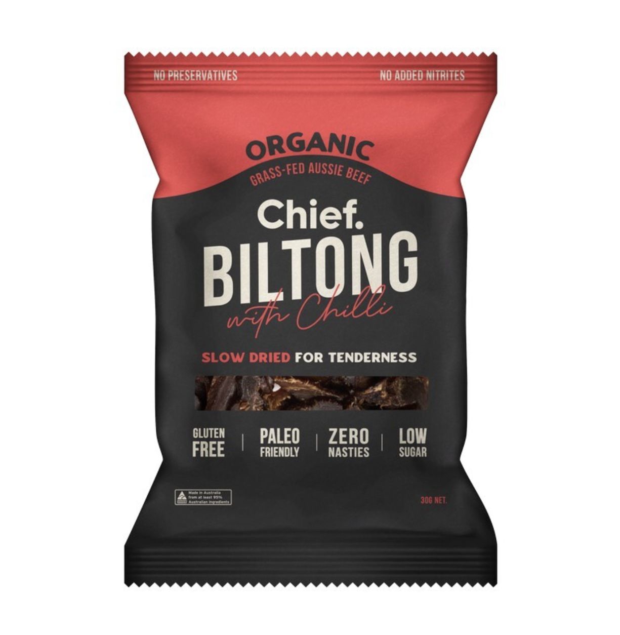 Grass Fed Biltong - Beef &amp; Chilli 30g