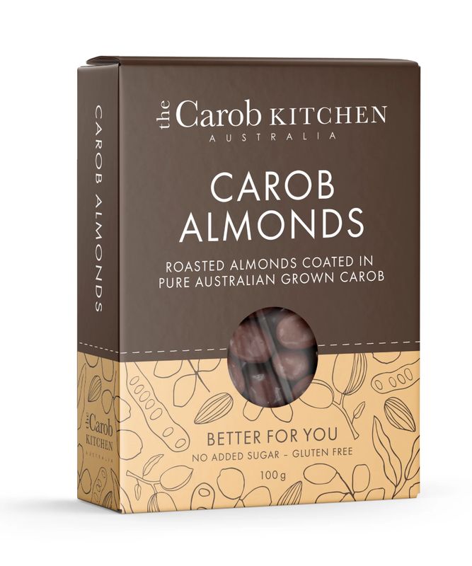 Carob Coated Almonds 100g