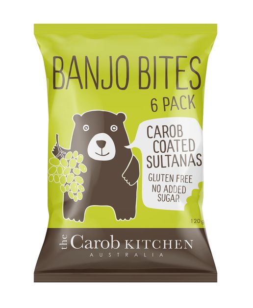 Banjo Bites Carob Coated Sultanas 20g, Size: 6 pack