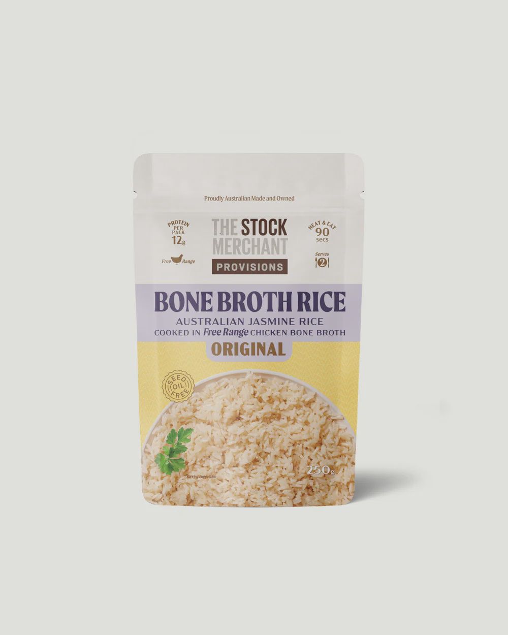 The Stock Merchant Bone Broth Rice, Flavour: original