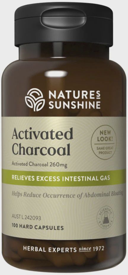 Natures Sunshine Activated charcoal - 100 capsules