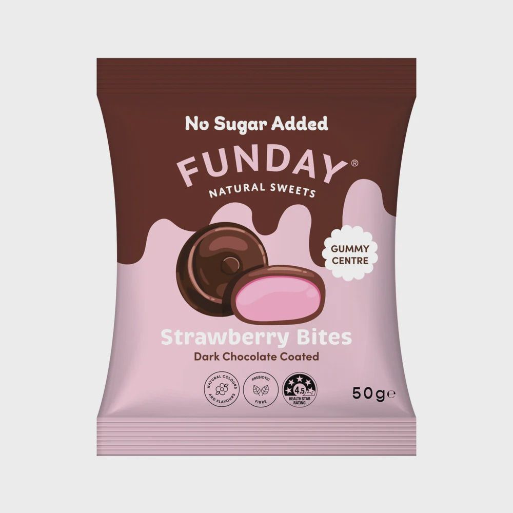 Funday - Dark choc strawberry bites