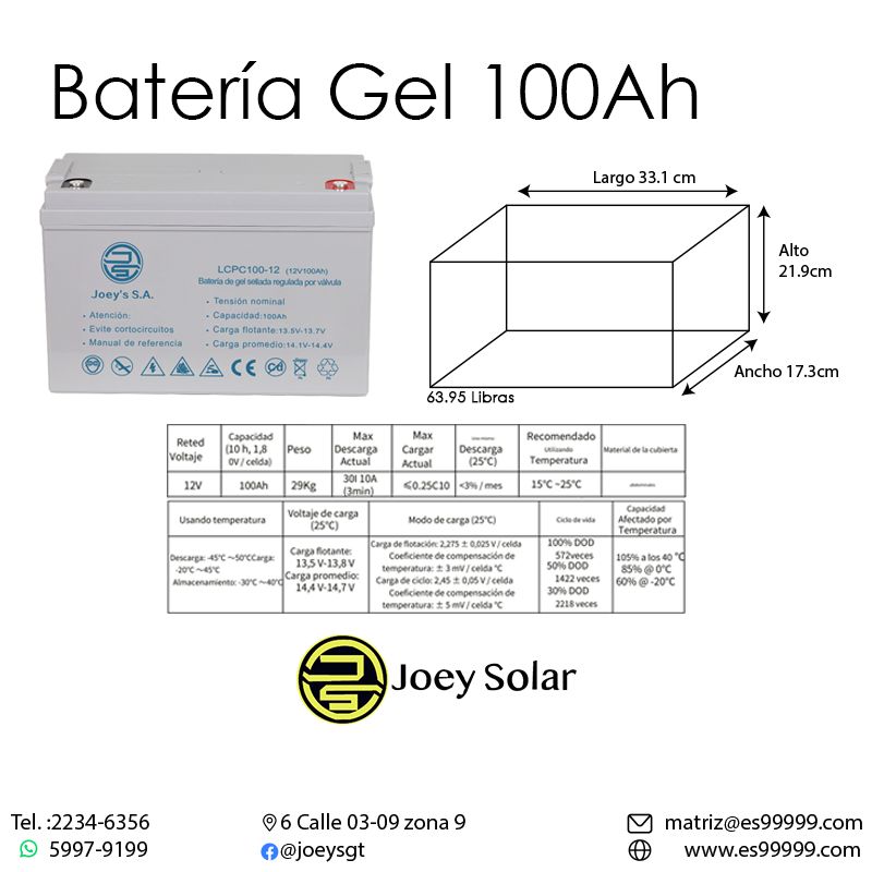BATERÍA GEL 100AH