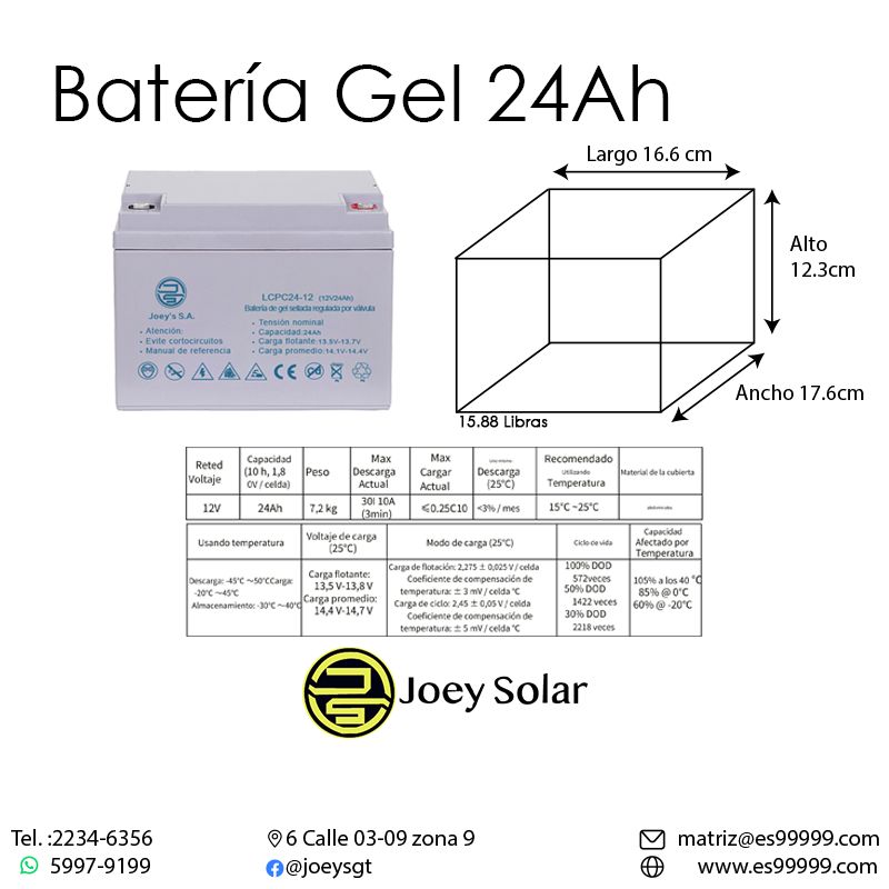 BATERÍA GEL 24AH