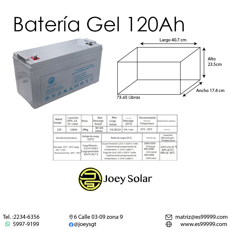 BATERÍA GEL 120AH