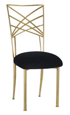 Gold Chameleon Chair with Black Cushion