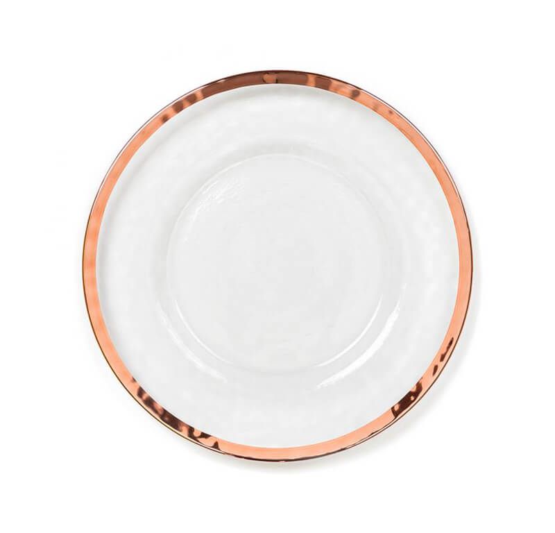 13&quot; Rose Gold Rimmed Charger Plates