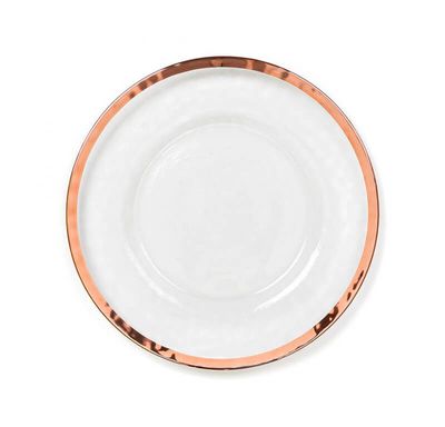 13" Rose Gold Rimmed Charger Plates