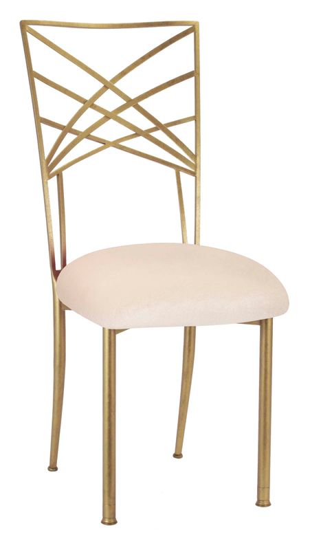 Gold Chameleon Chair with Ivory Cushion