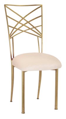Gold Chameleon Chair with Ivory Cushion