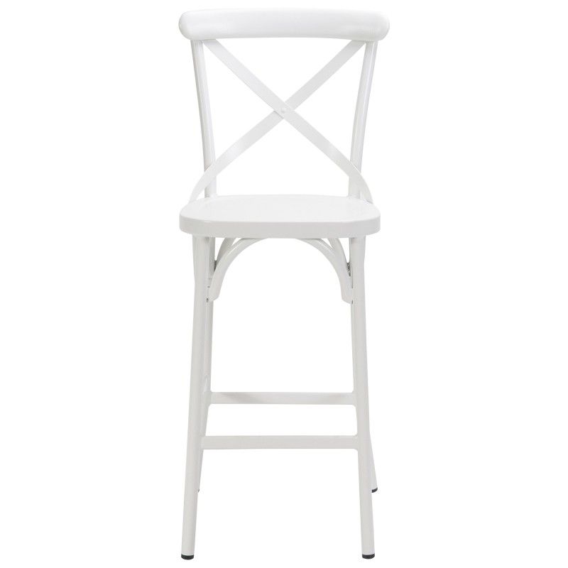 White Cross Back Bar Stool