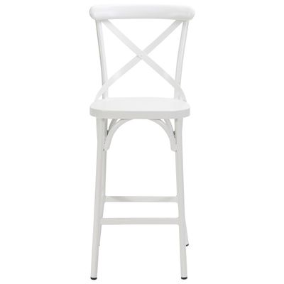 White Cross Back Bar Stool