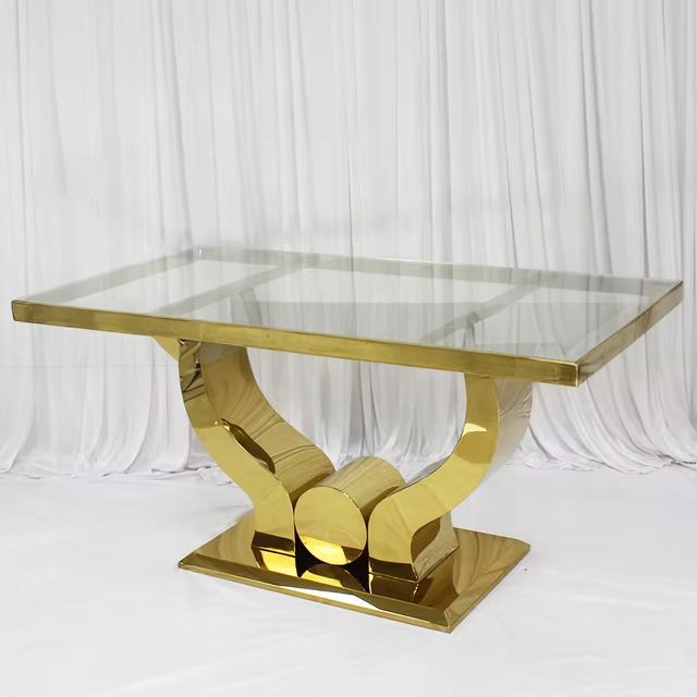 Gold rectangular head table*
