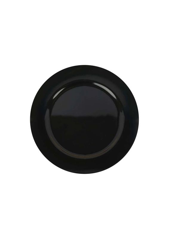 13&quot; Black Textured Glass Charger Plate