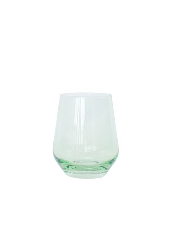 Green Estelle Stemless Wine / Water Glass
