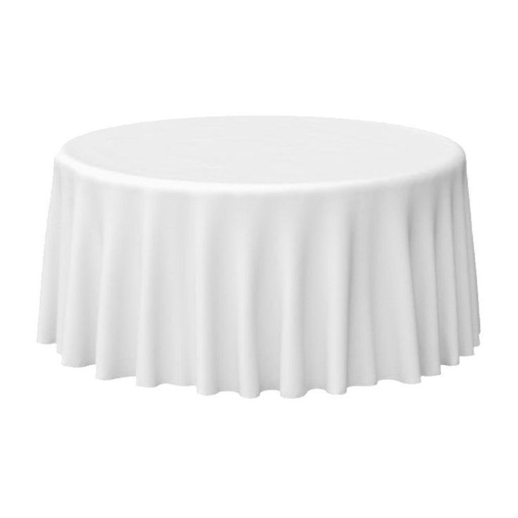 132&quot; White Polyester Tablecloth