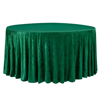 132&quot; Emerald Green Velvet Tablecloth