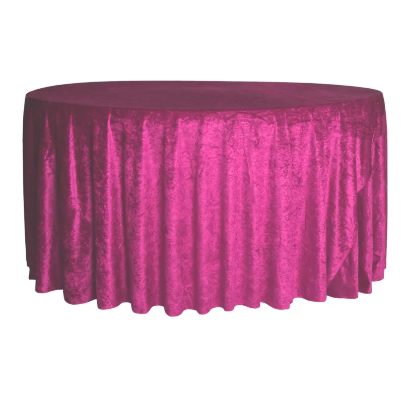 132&#39; Magenta Velvet Tablecloth