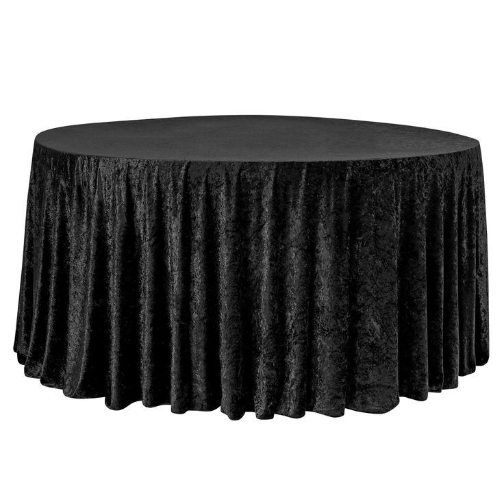 132&quot; Black Velvet Tablecloth