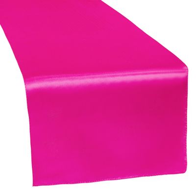 Fuchsia Pink Satin Table Runner