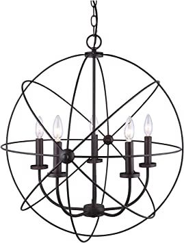 2ft Spherical Dark Brown Chandelier