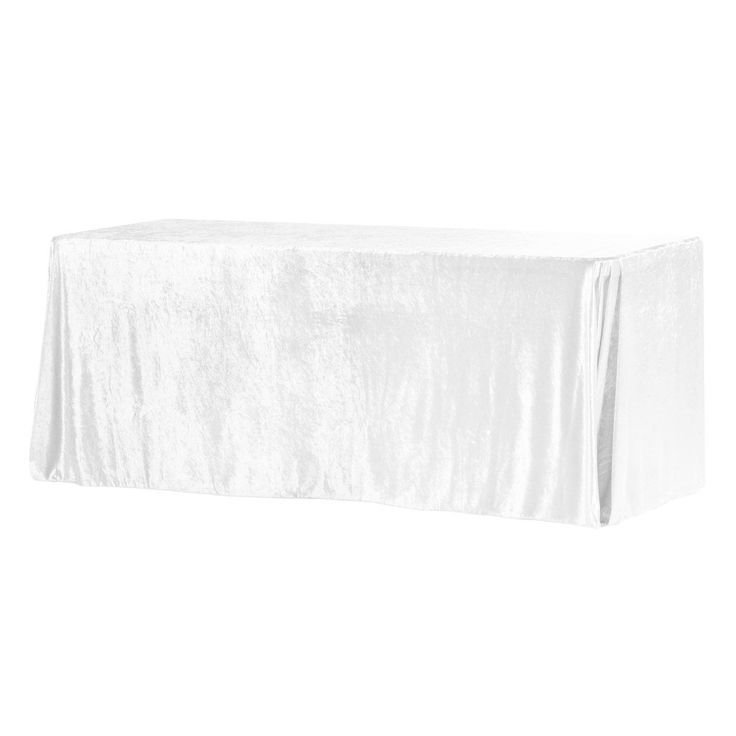 90 x 156 White Velvet Rectangular Tablecloth