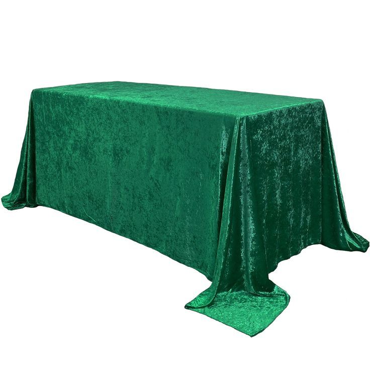 90 x 156  Emerald Green Velvet Tablecloth