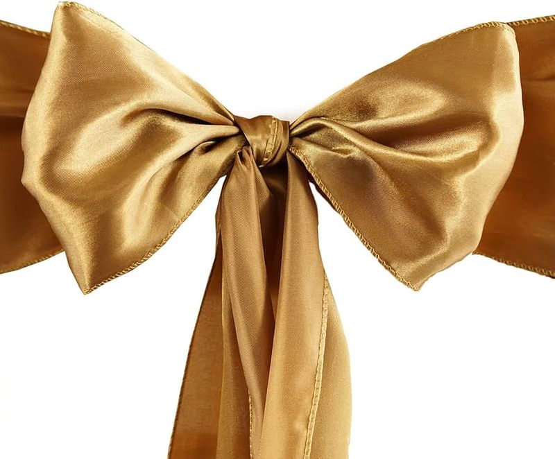 Dark Gold Satin Chair Sash