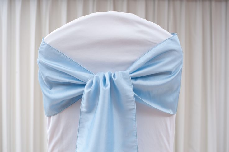 Baby Blue Satin Chair Sash