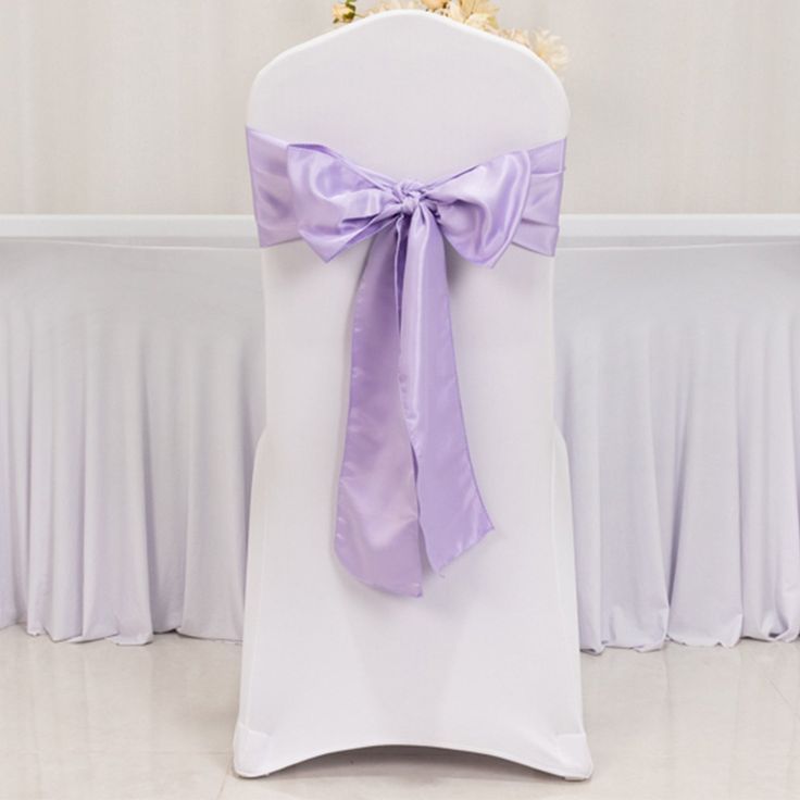 Lilac Satin Chair Sash