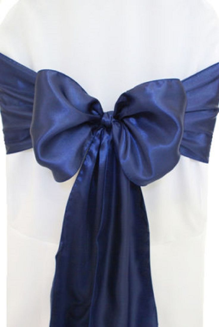 Navy Blue Satin Chair Sash
