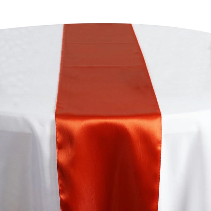 Burnt Orange Satin Table Runner