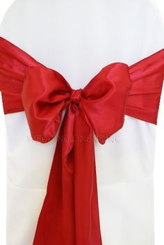 Red Satin Chair Sash
