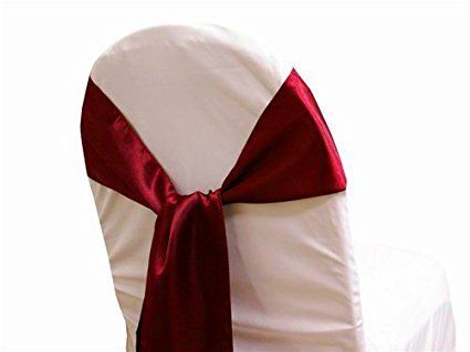 Burgundy Satin Chair Sash