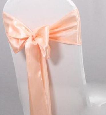 Peach Satin Chair Sash