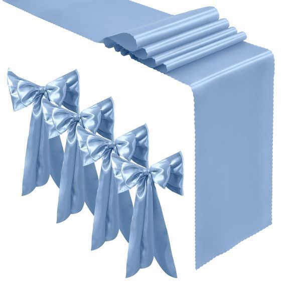 Dusty Blue Satin Table Runner