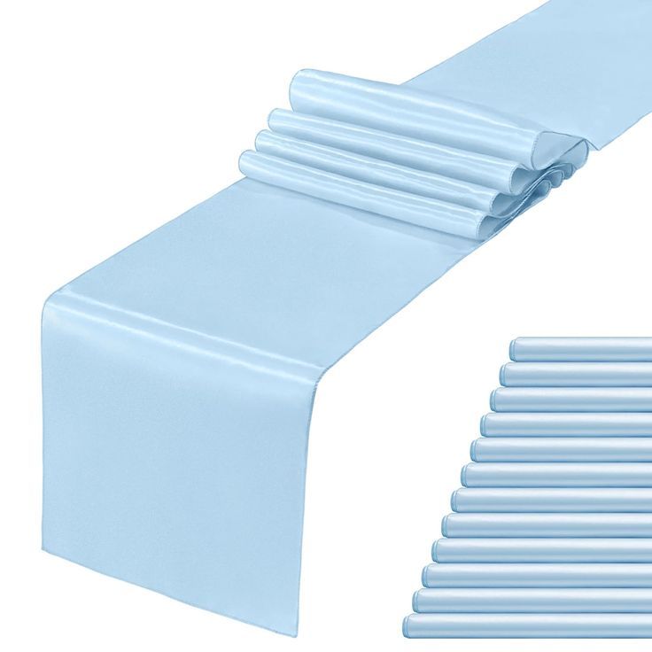 Baby Blue Satin Table Runner
