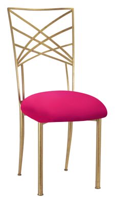 Gold Chameleon Chair with Fuchsia Pink Cushion