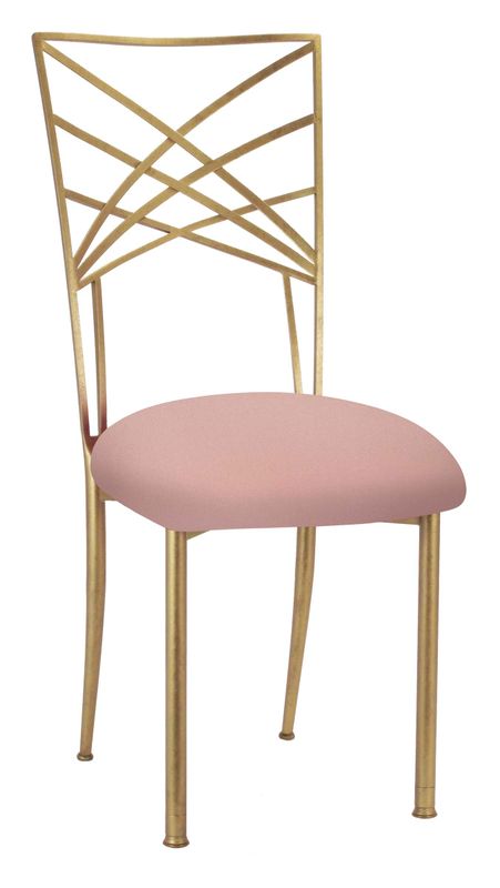 Gold Chameleon Chair with Blush Chair Cushion