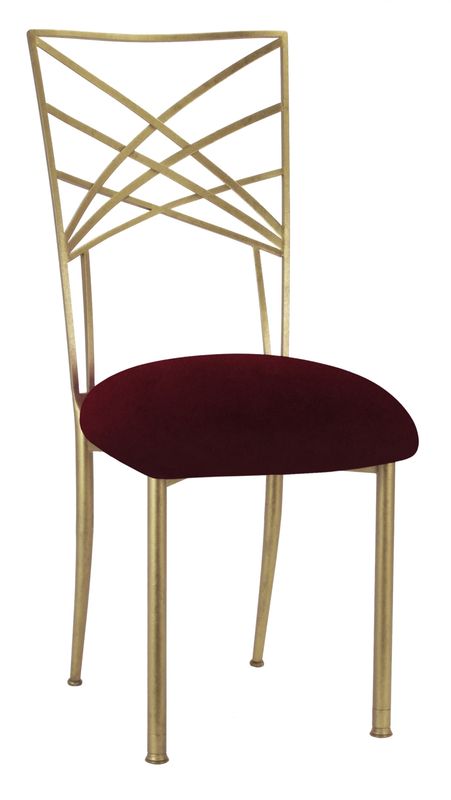 Gold Chameleon Chair with Burgundy Cushion