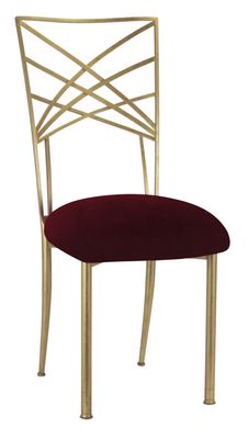 Gold Chameleon Chair with Burgundy Cushion