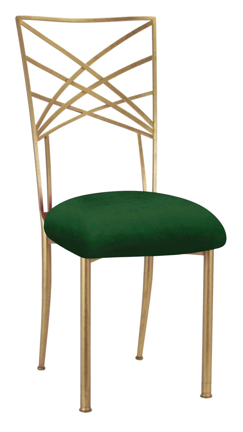 Gold Chameleon Chair with Emerald Green Cushion
