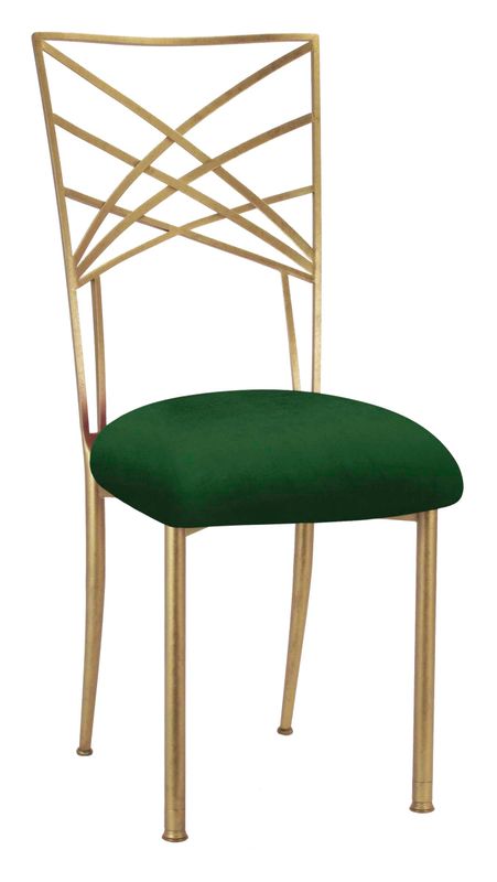 Gold Chameleon Chair with Emerald Green Cushion