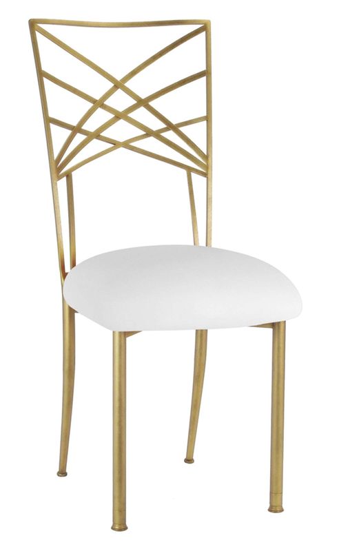 Gold Chameleon Chair with White Cushion