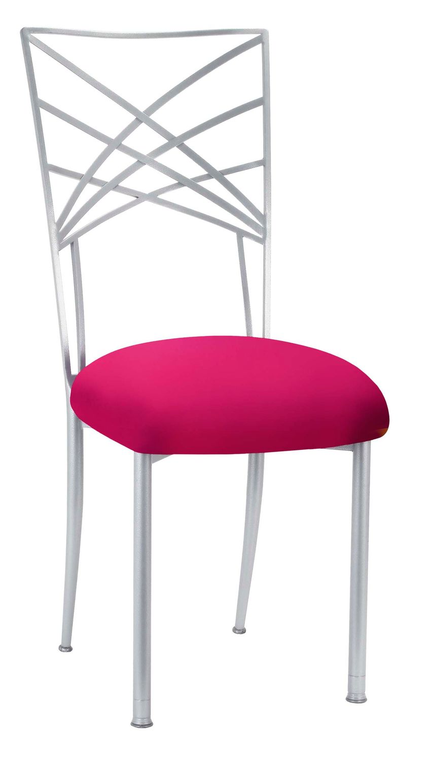 Silver Chameleon Chair with Fuchsia Cushion