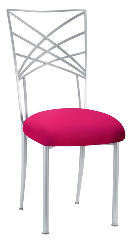 Silver Chameleon Chair with Fuchsia Cushion
