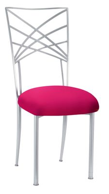 Silver Chameleon Chair with Fuchsia Cushion