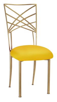 Gold Chameleon Chair with Yellow Cushion