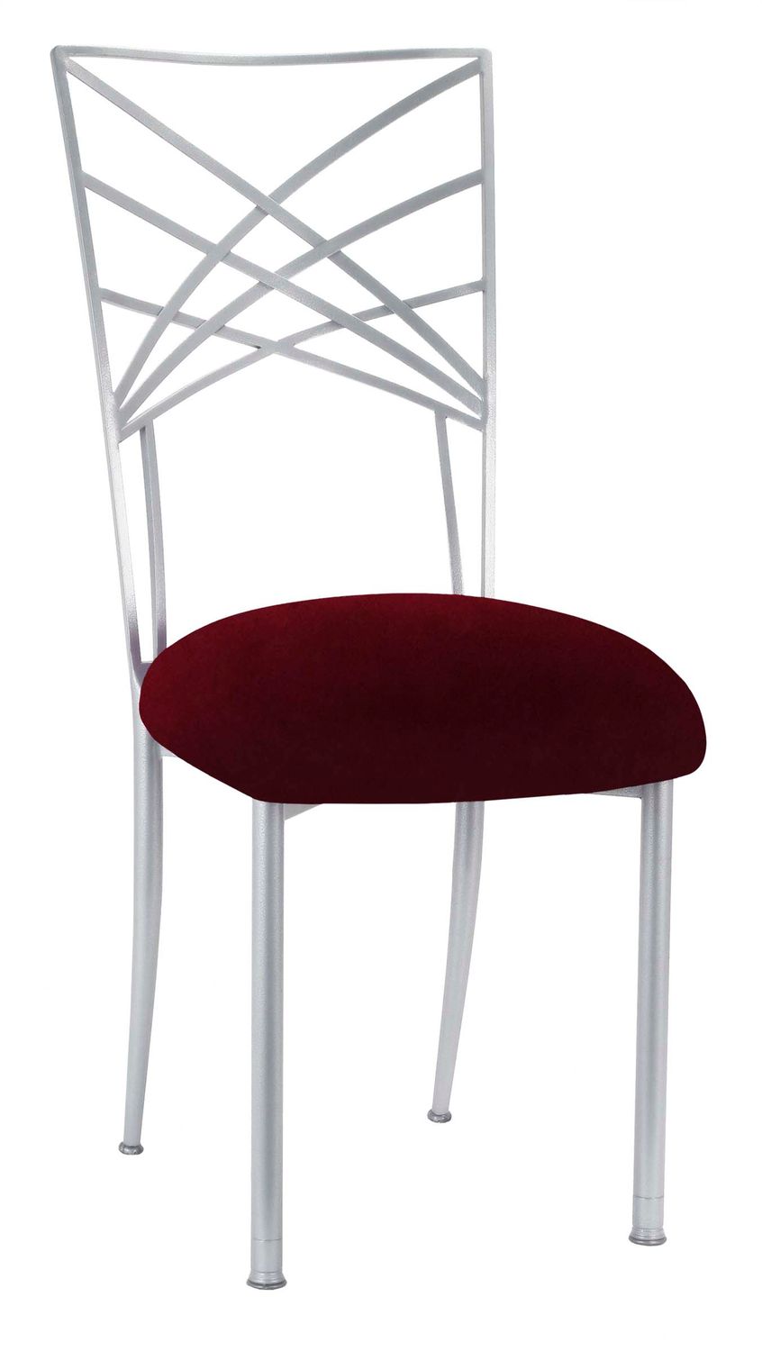 Silver Chameleon Chair with Burgundy Cushion