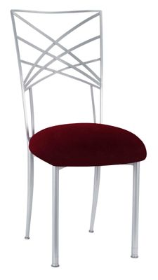 Silver Chameleon Chair with Burgundy Cushion